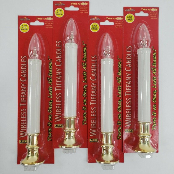 Brite Star Accents 4 Brite Star Tiffany Taper Candle Led Wireless